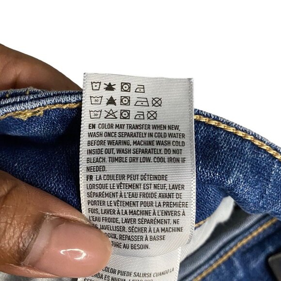 American Eagle Women's Medium Indigo Distressed Hi-Rise Jegging - Picture 9 of 9